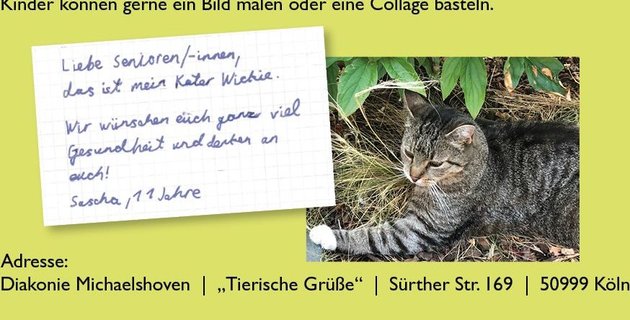 Beispiel für tierische Grüße für unsere Senioren.