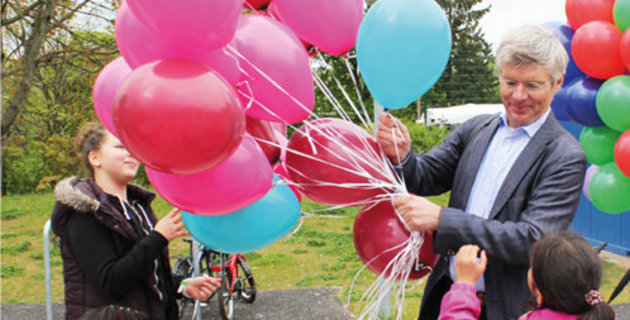 Luftballons bei der Eröffnung. 