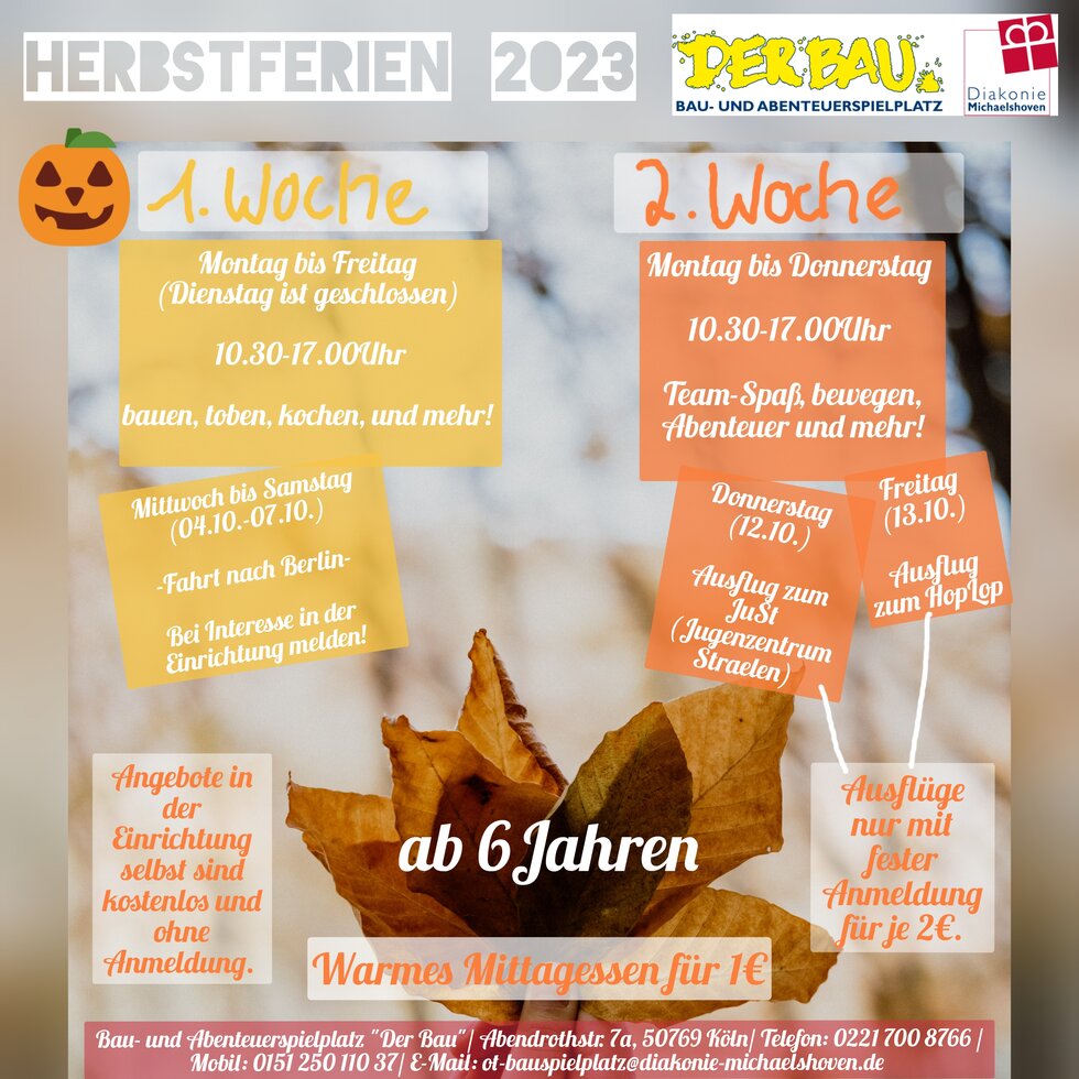 Der Bau Herbstferienflyer