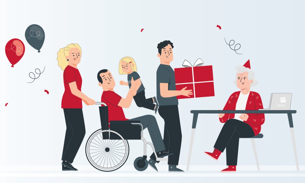 Illustration mit verschiedenen Menschen