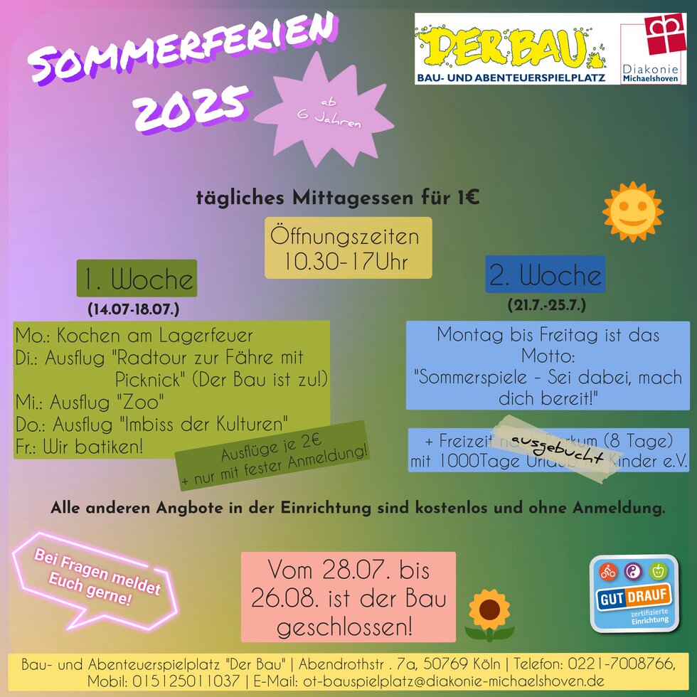 Der Bau Sommerferienflyer 2025 Sommerferienflyer vom Bauspielplatz