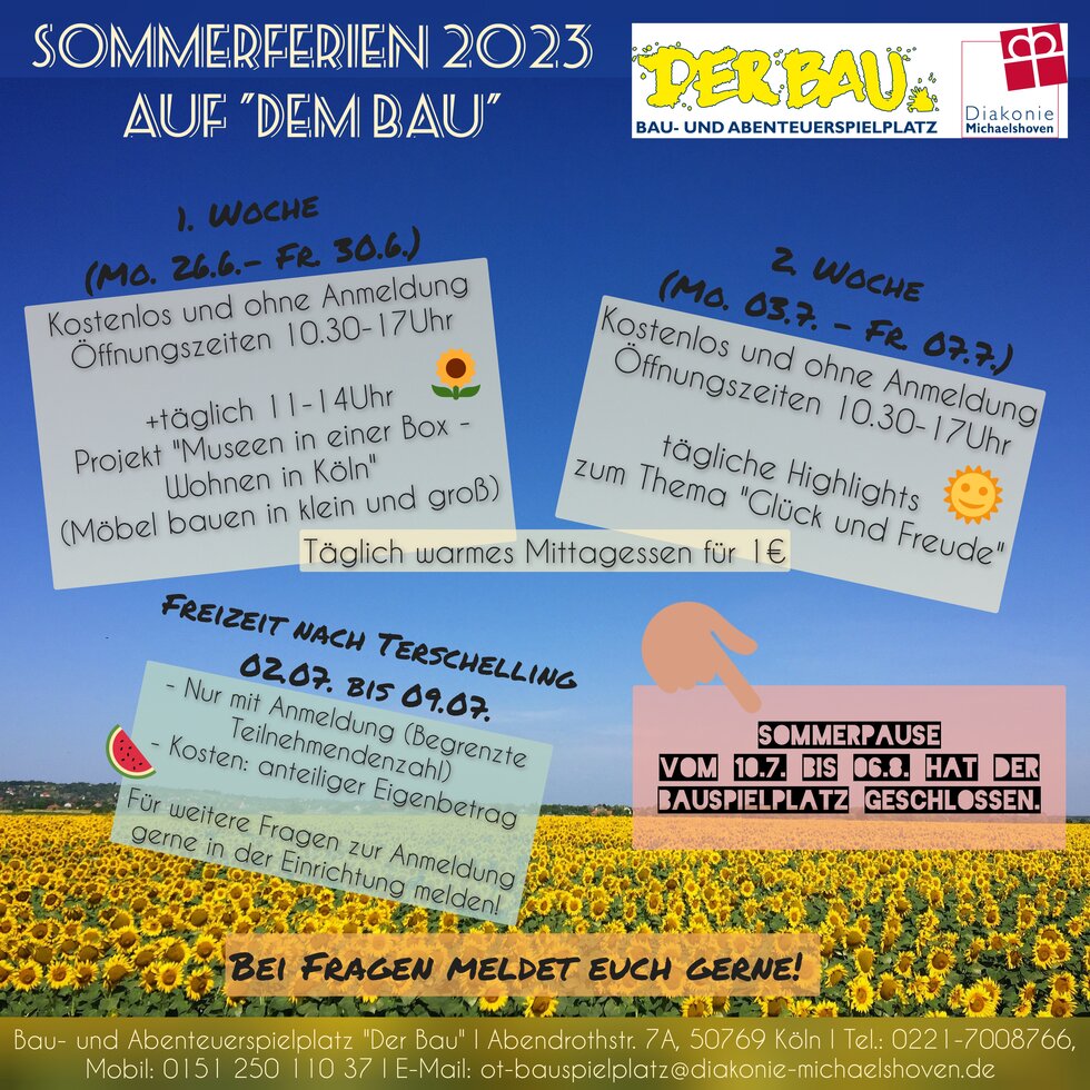 Bauspielplatz Sommerferienflyer 2023