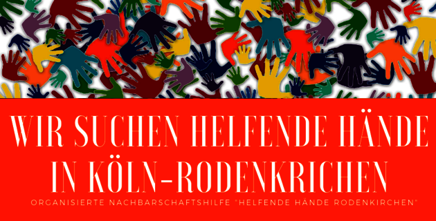 Ehrenamtliche für die Nachbarschaftshilfe gesucht Plakat Helfende Hände