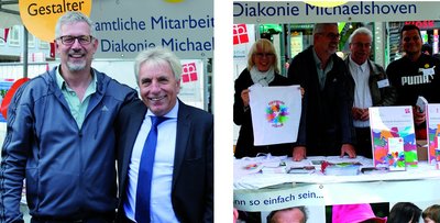 Politiker besuchten den Stand der Diakonie Michaelshoven auf dem Ehrenamtstag.