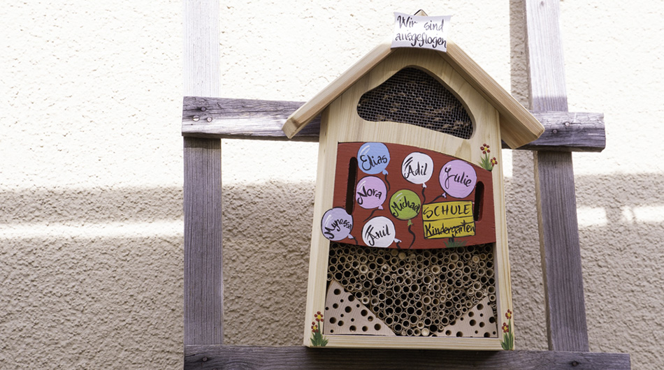 Insektenhotel in der Kita Arche Noah in Wesseling