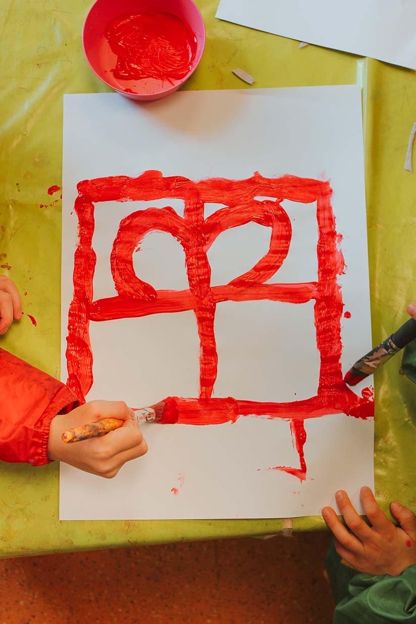 Kita Wüschheim Das Diakonie-Logo von Kindern gemalt