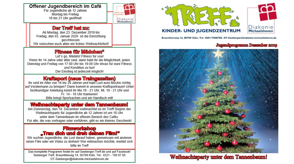 Programm Seeberger Treff für Dezember 2019 Programm des Seeberger Treffs für Dezember 2019
