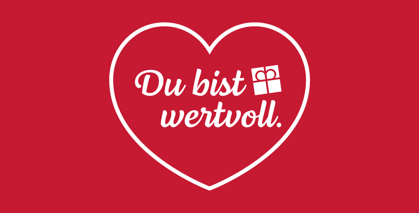 Herz mit Inschrift Du bist wertvoll